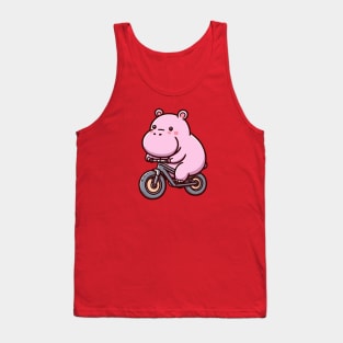 cute hippo mountain biking Tank Top